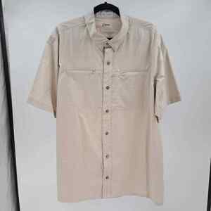 Worldwide Sportsman Fishing Shirt 2XL Mens Neutral Khaki Beige XXL Short Sleeve